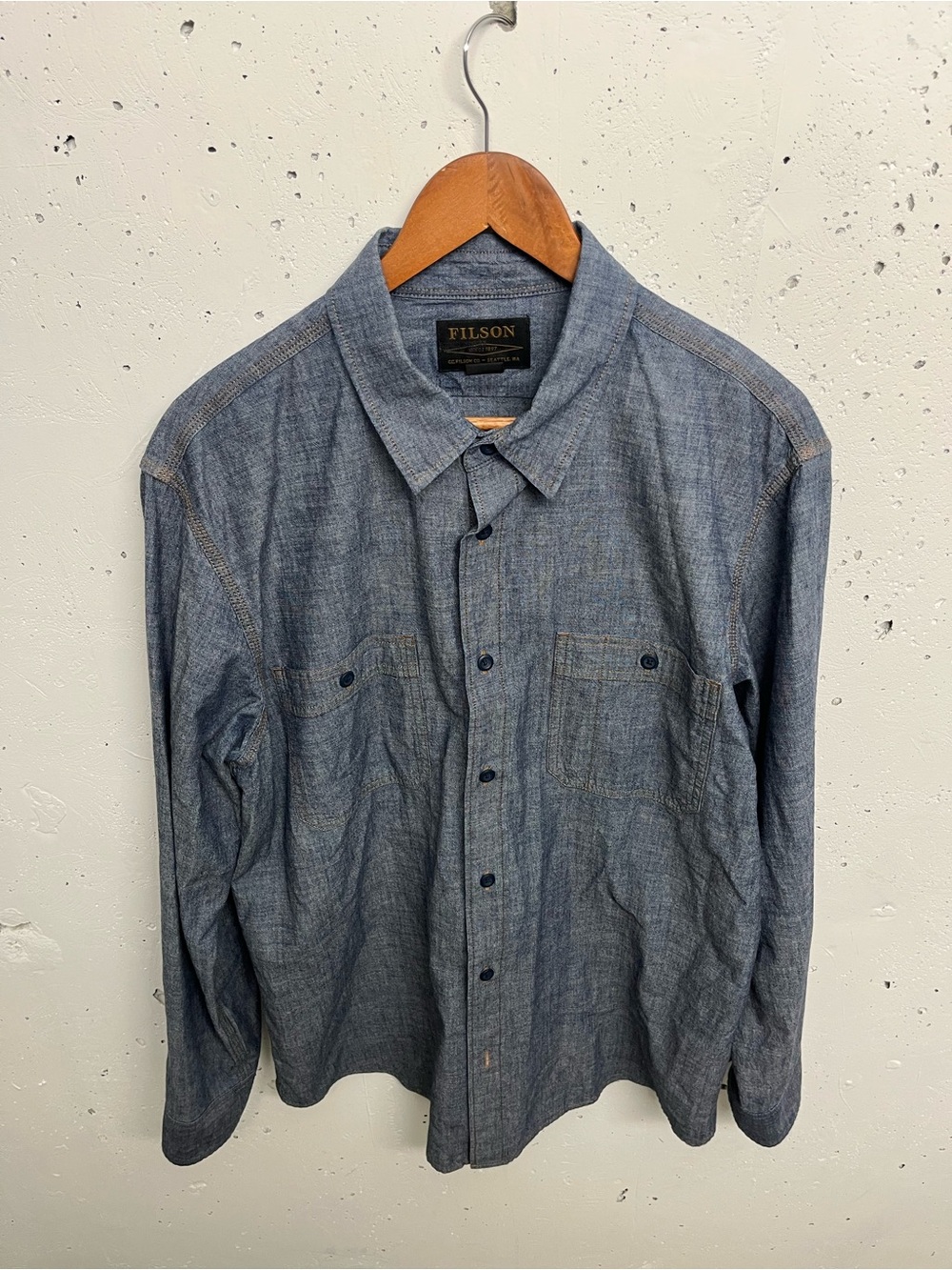 Filson chambray button up shirt